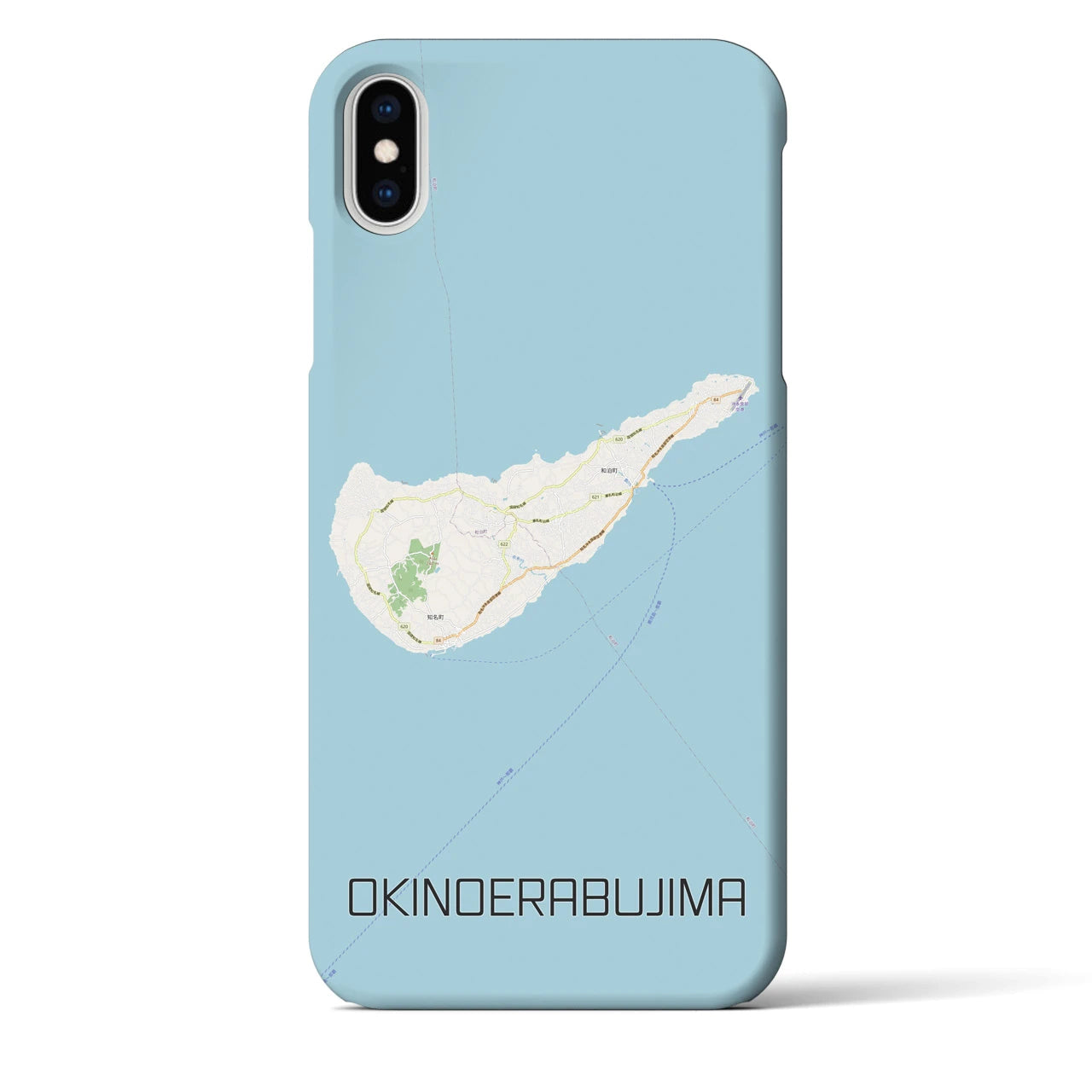 【沖永良部島(鹿児島県)】地図柄iPhoneケース(バックカバータイプ)