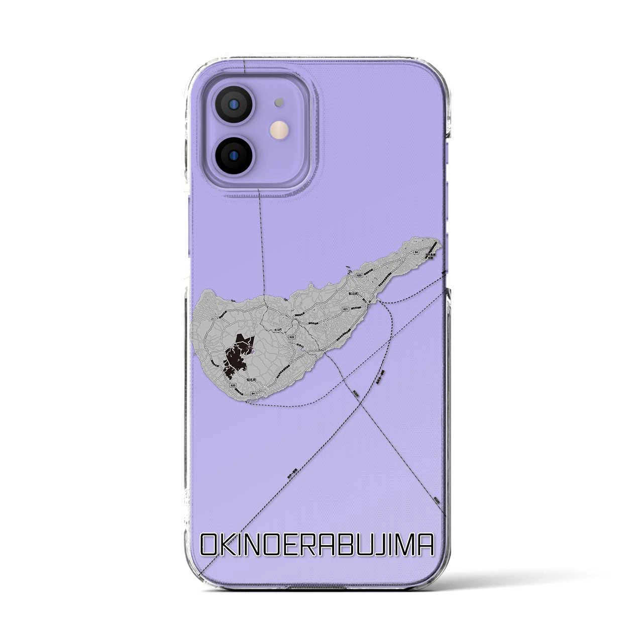 【沖永良部島(鹿児島県)】地図柄iPhoneケース(クリアタイプ)