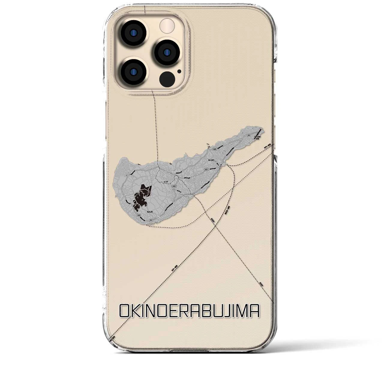 【沖永良部島(鹿児島県)】地図柄iPhoneケース(クリアタイプ)