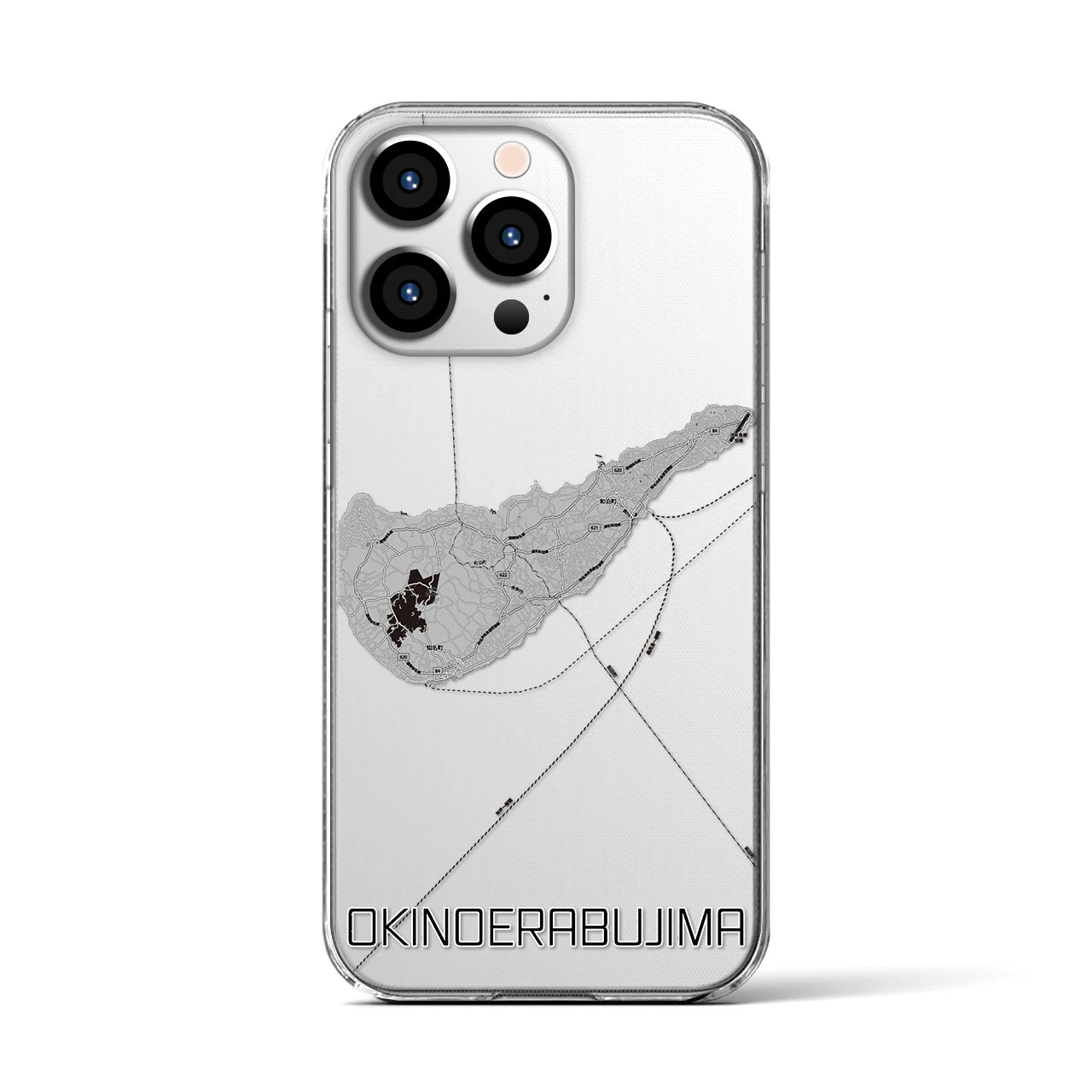 【沖永良部島(鹿児島県)】地図柄iPhoneケース(クリアタイプ)