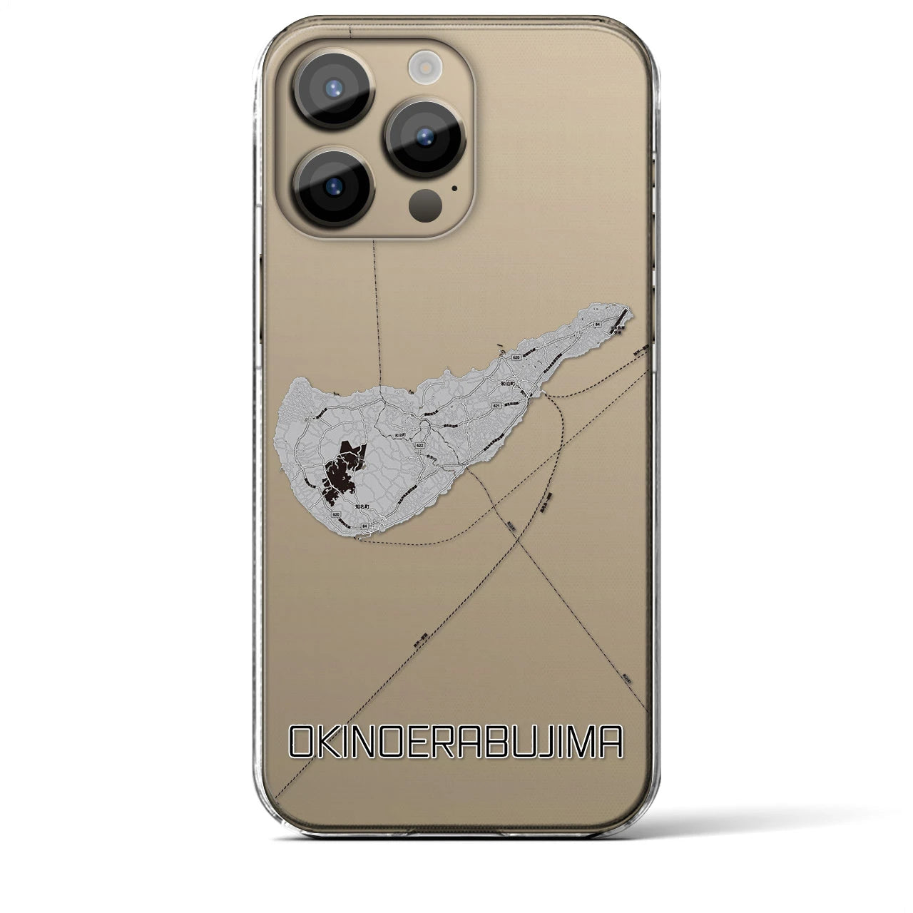 【沖永良部島(鹿児島県)】地図柄iPhoneケース(クリアタイプ)