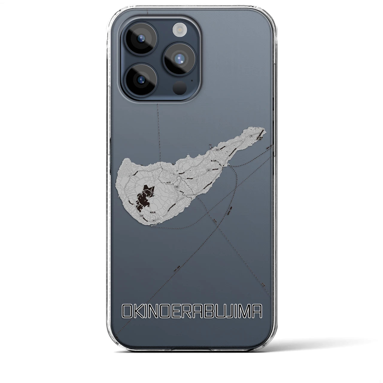 【沖永良部島(鹿児島県)】地図柄iPhoneケース(クリアタイプ)