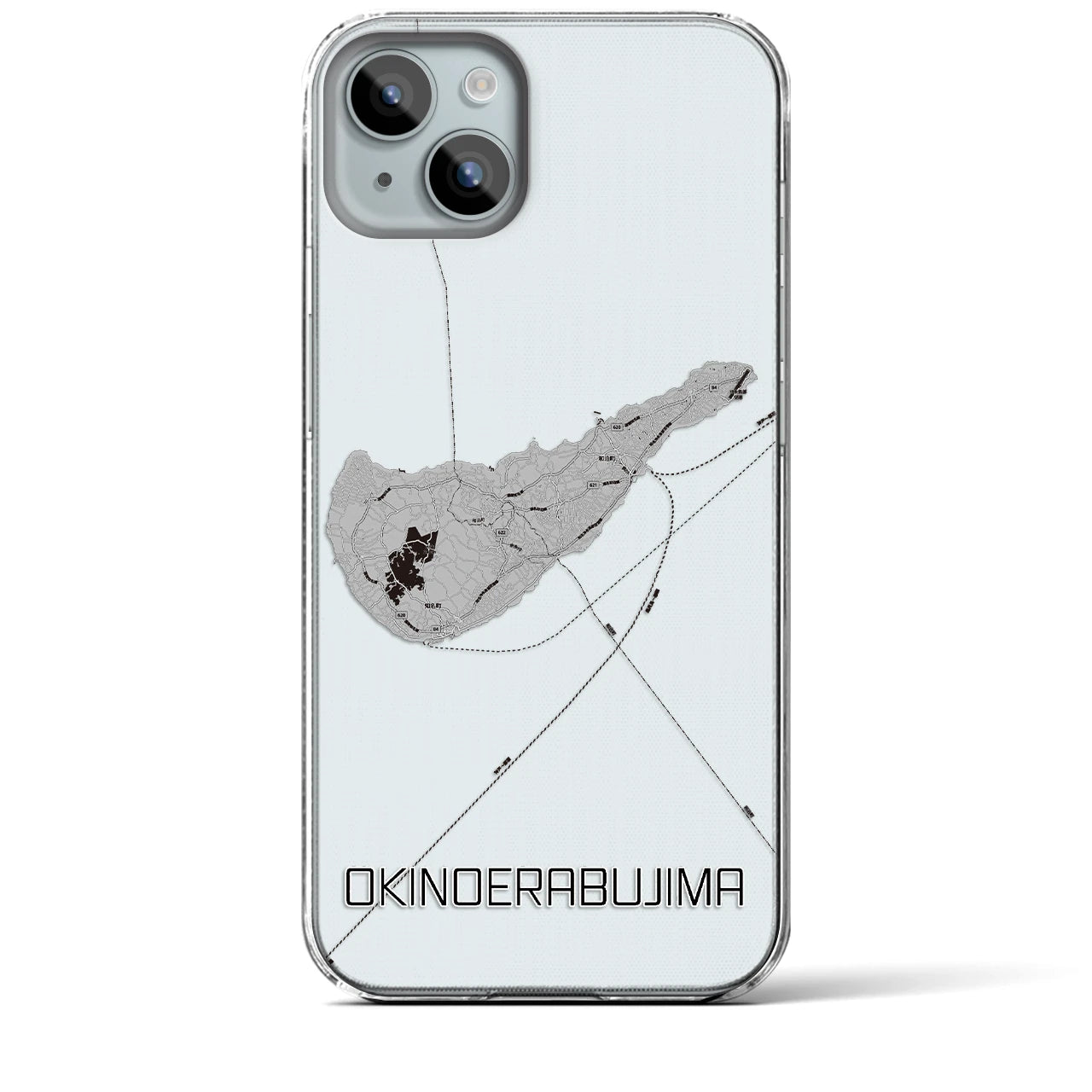 【沖永良部島(鹿児島県)】地図柄iPhoneケース(クリアタイプ)