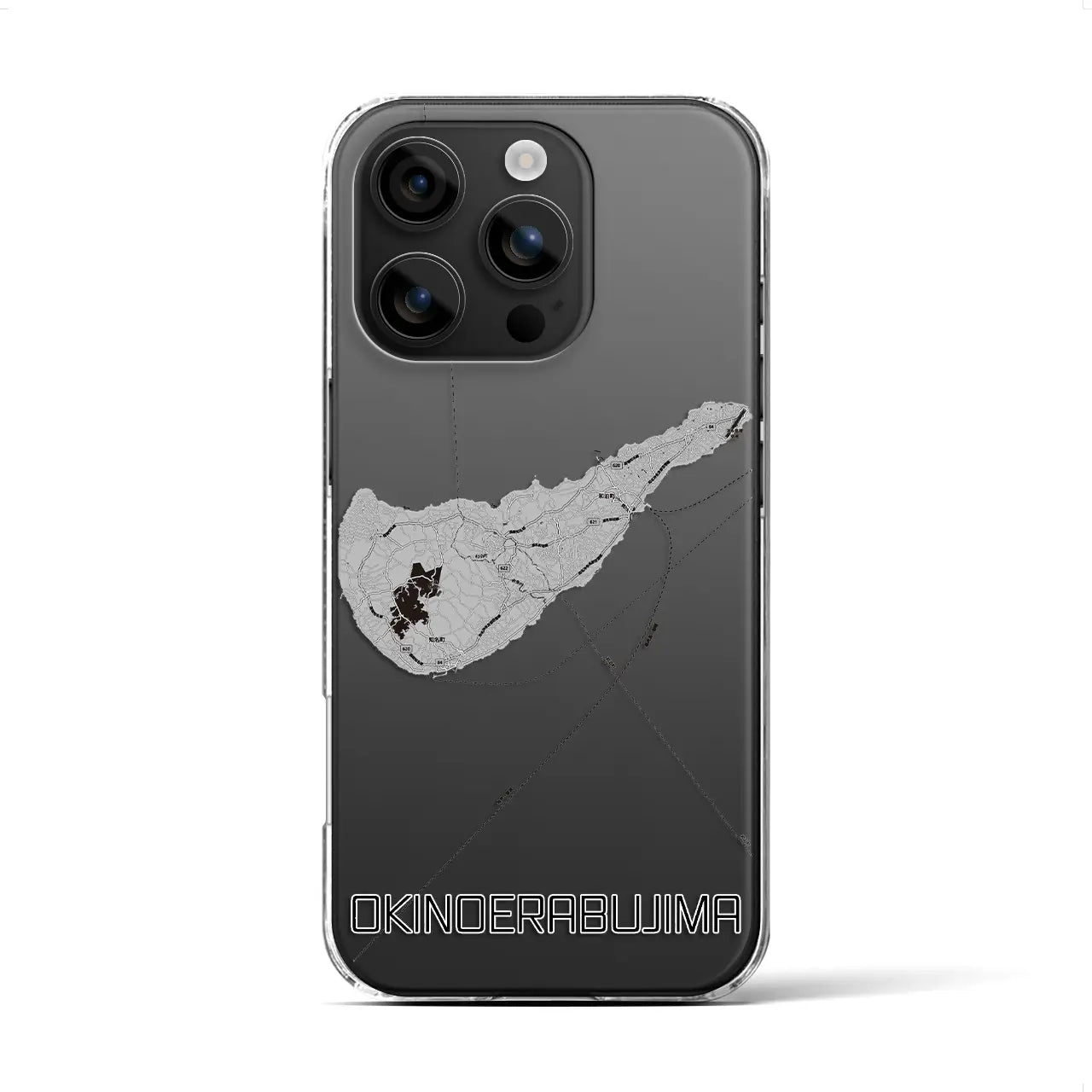 【沖永良部島(鹿児島県)】地図柄iPhoneケース(クリアタイプ)