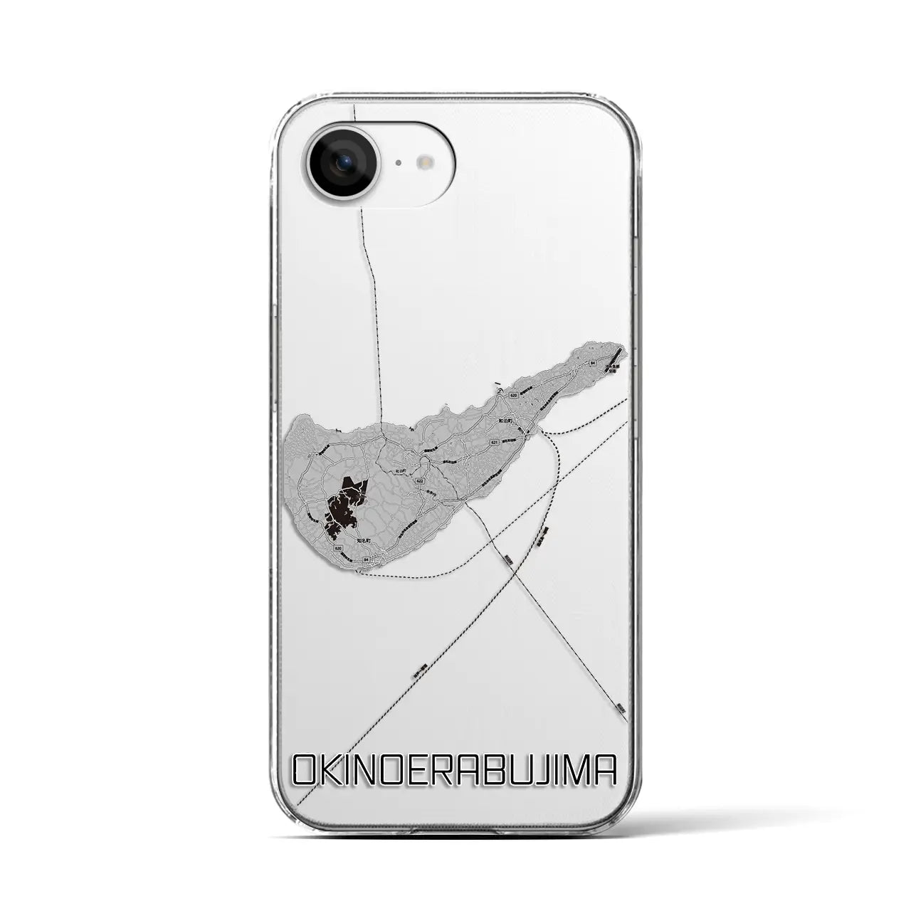 【沖永良部島(鹿児島県)】地図柄iPhoneケース(クリアタイプ)