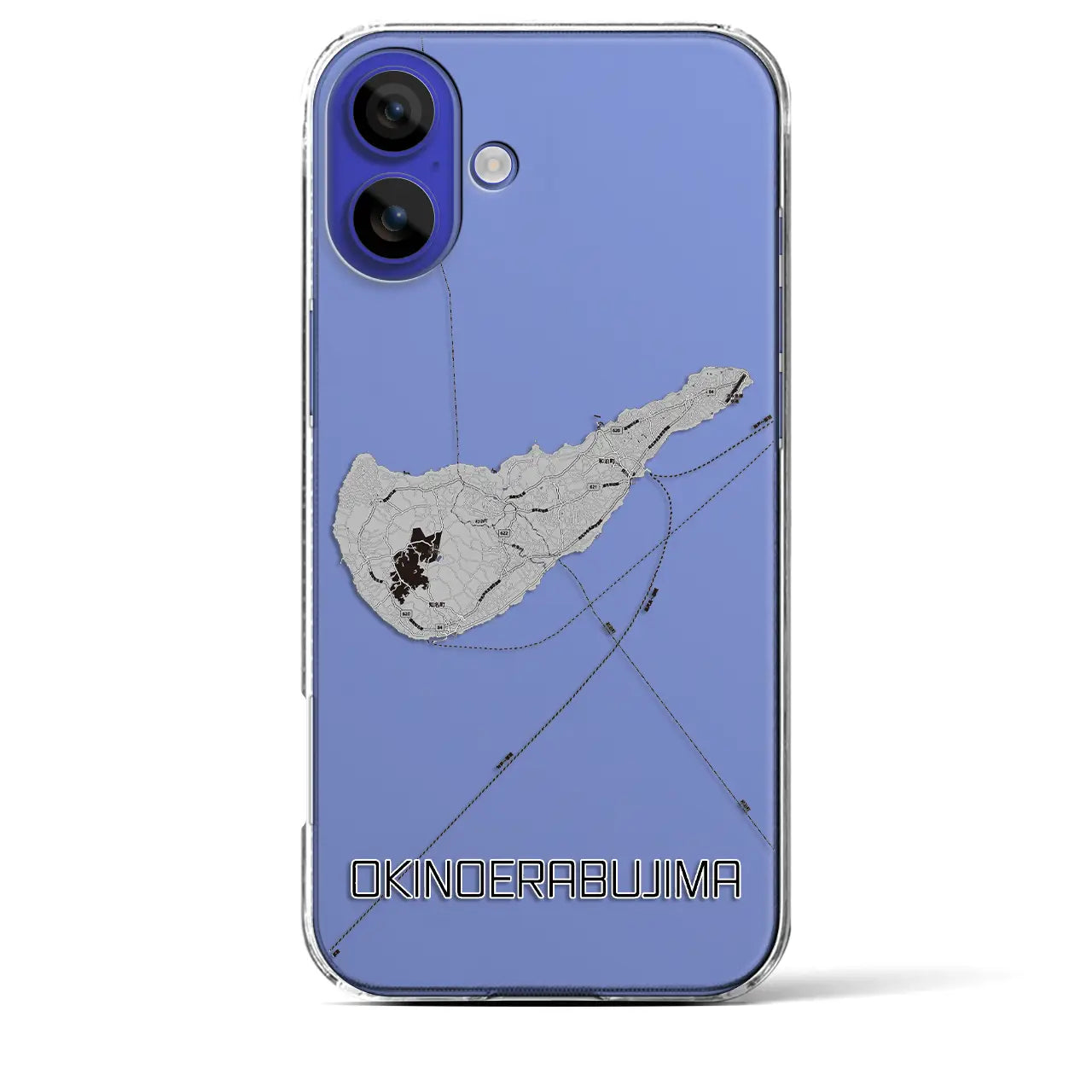 【沖永良部島(鹿児島県)】地図柄iPhoneケース(クリアタイプ)