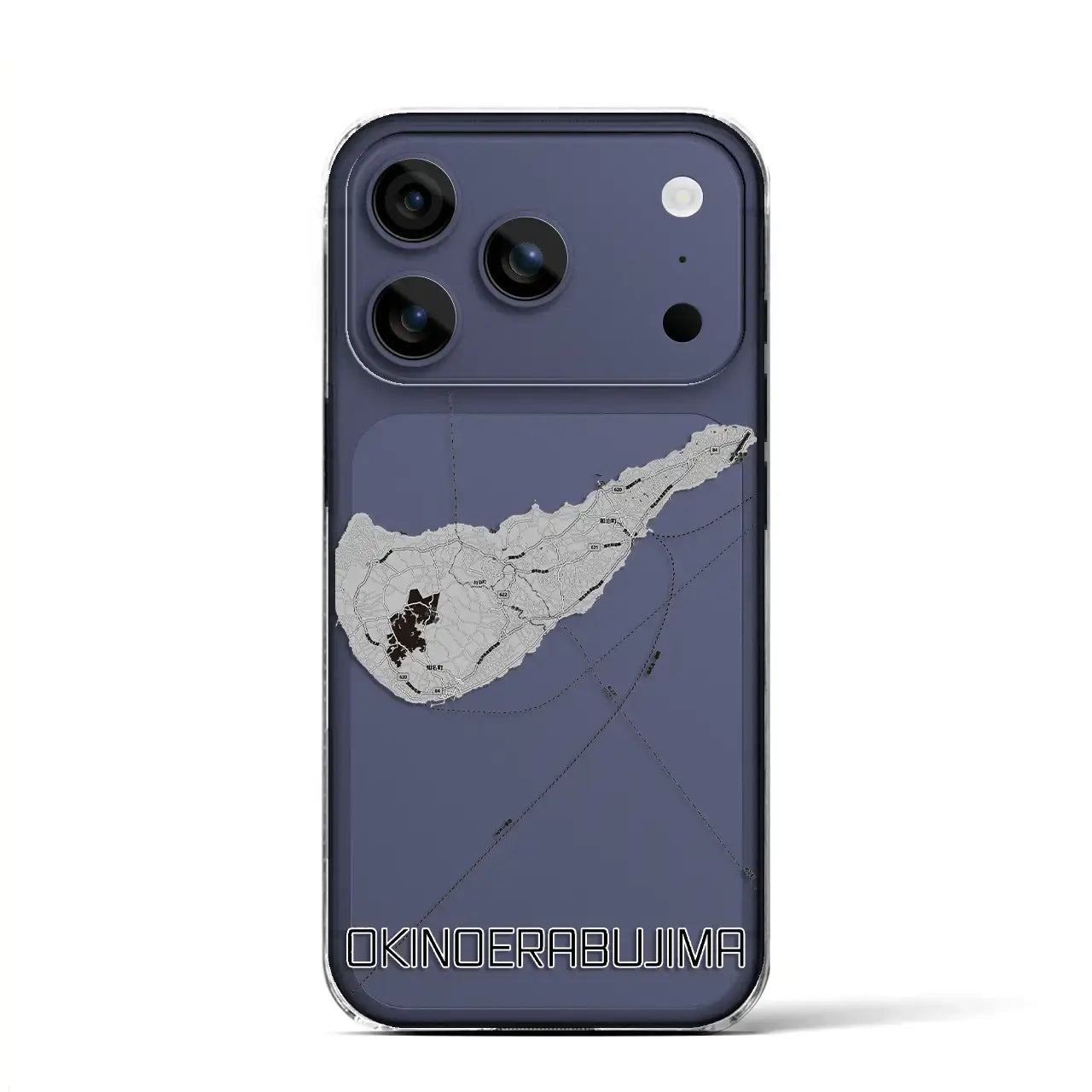 【沖永良部島(鹿児島県)】地図柄iPhoneケース(クリアタイプ)モノトーン・iPhone 17 Pro Max 用