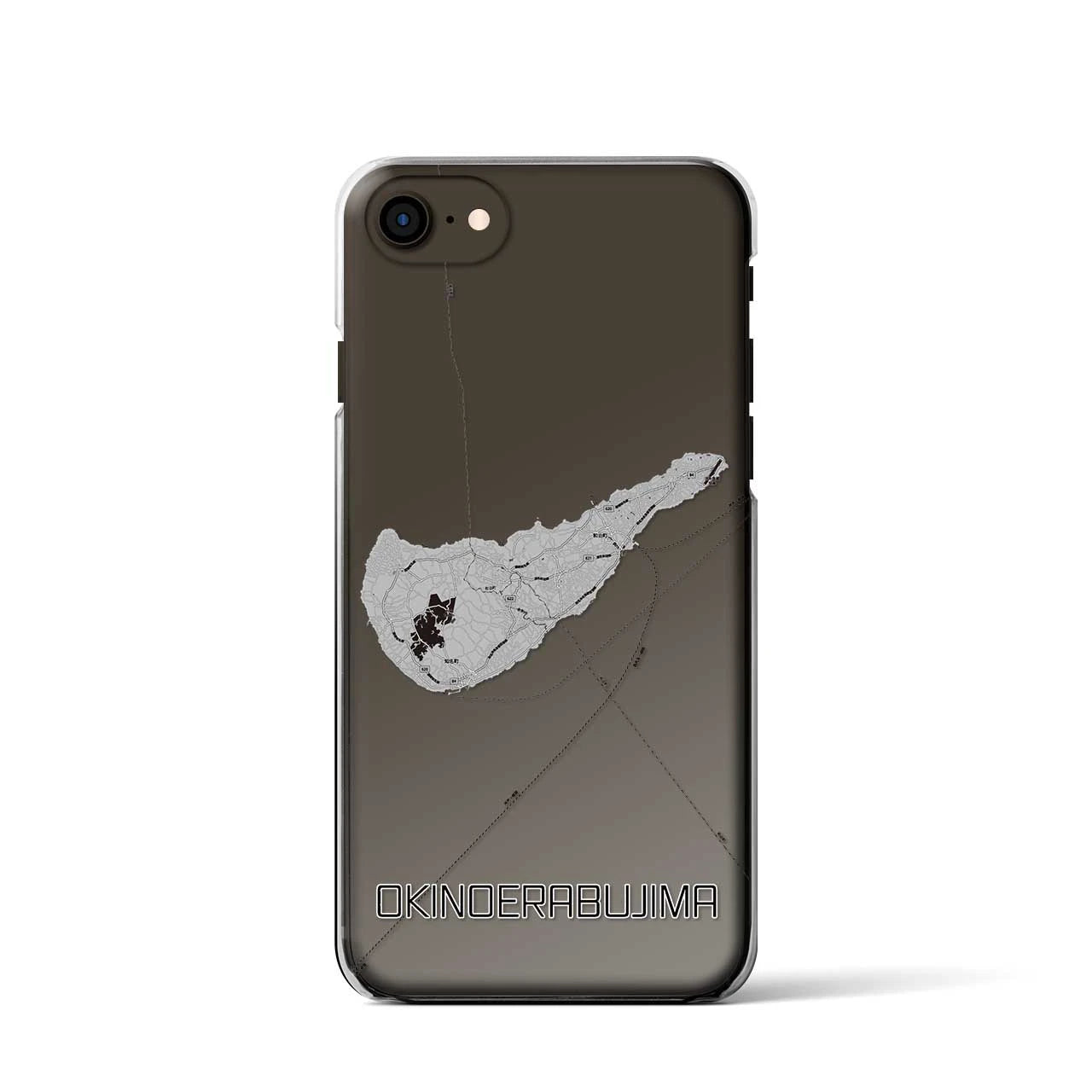 【沖永良部島(鹿児島県)】地図柄iPhoneケース(クリアタイプ)