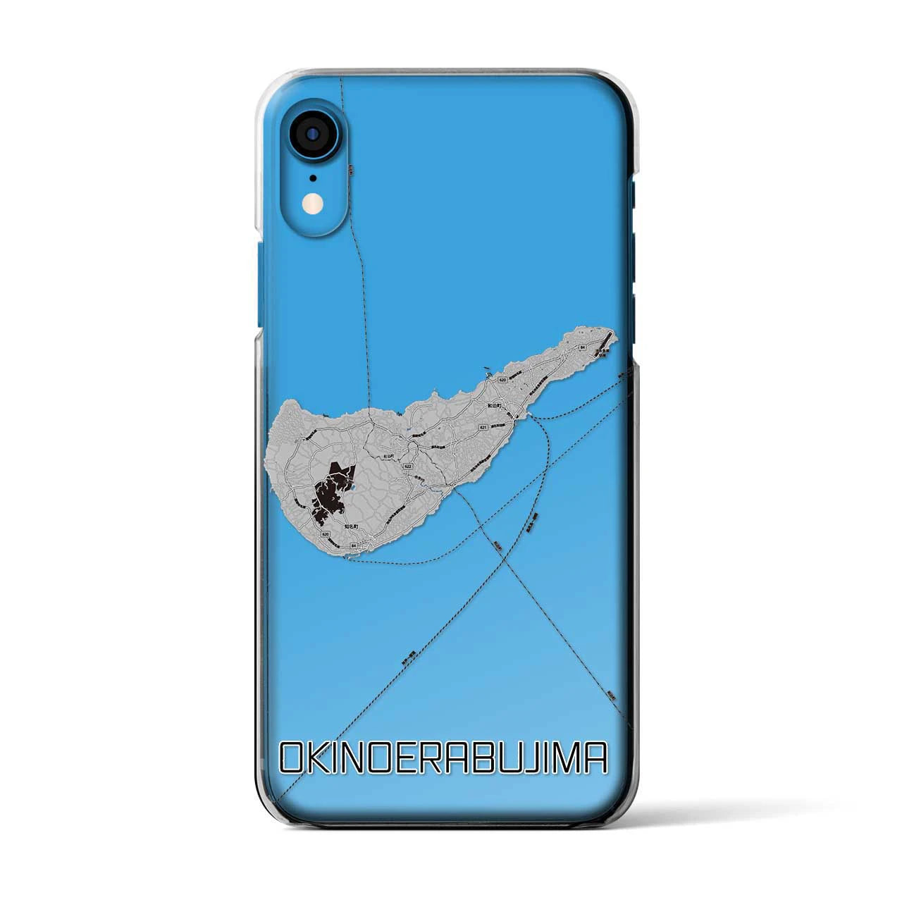 【沖永良部島(鹿児島県)】地図柄iPhoneケース(クリアタイプ)