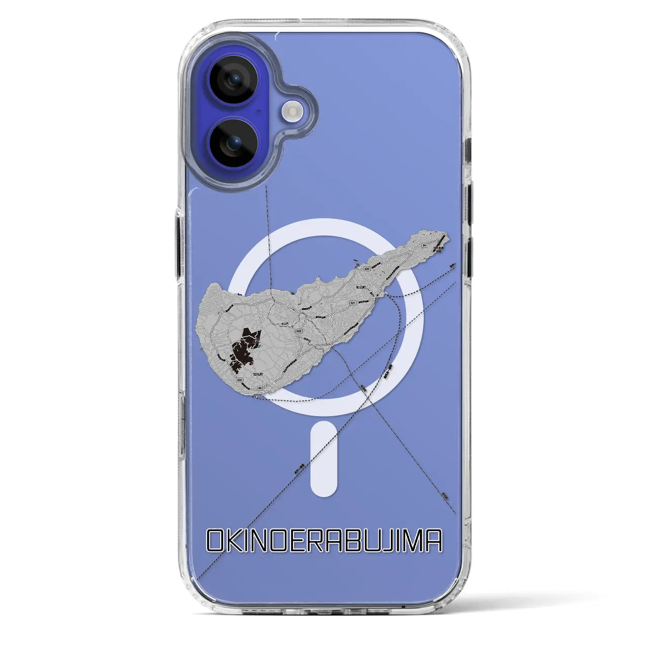 【沖永良部島(鹿児島県)】地図柄iPhoneケース(MagSafeタイプ)