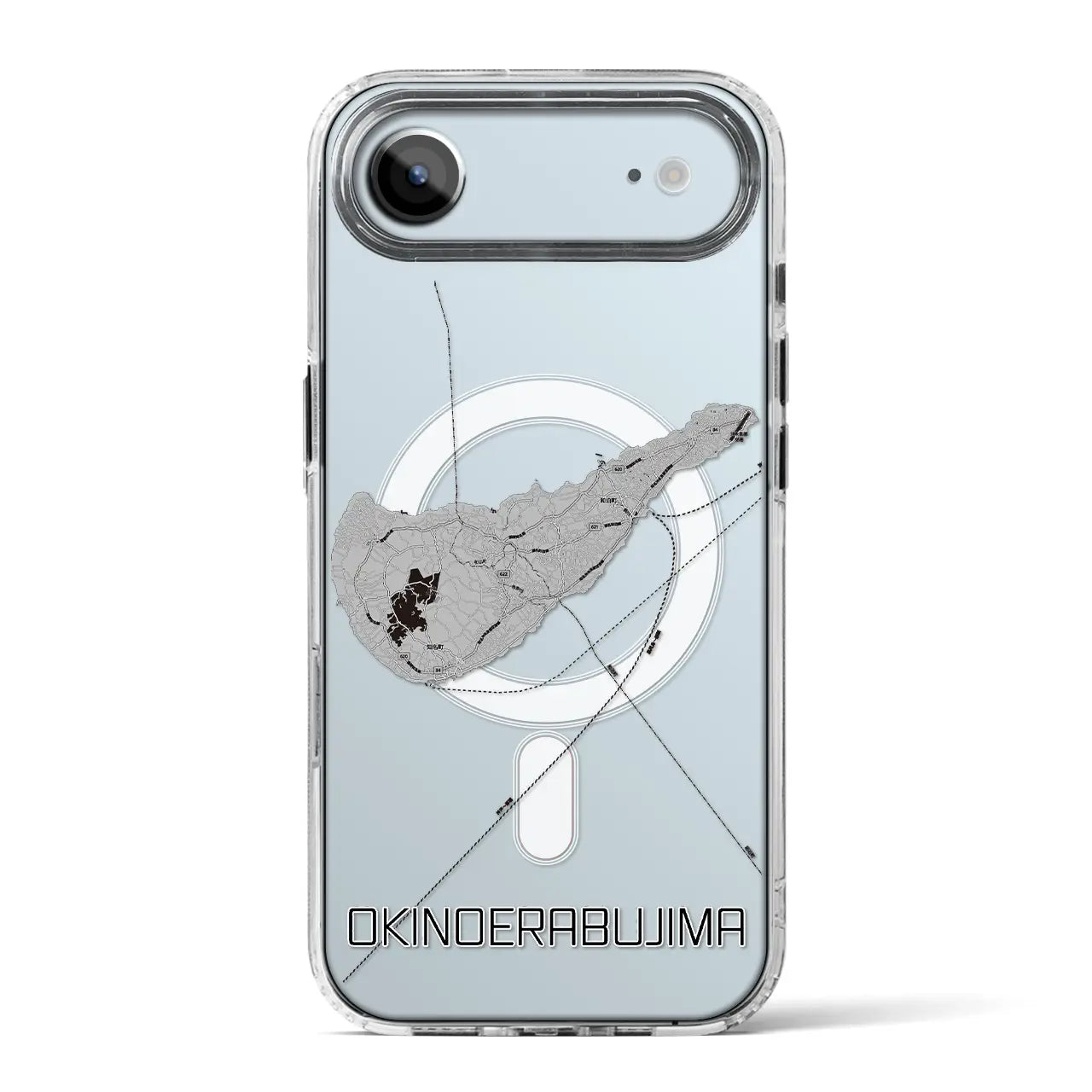 【沖永良部島(鹿児島県)】地図柄iPhoneケース(MagSafeタイプ)