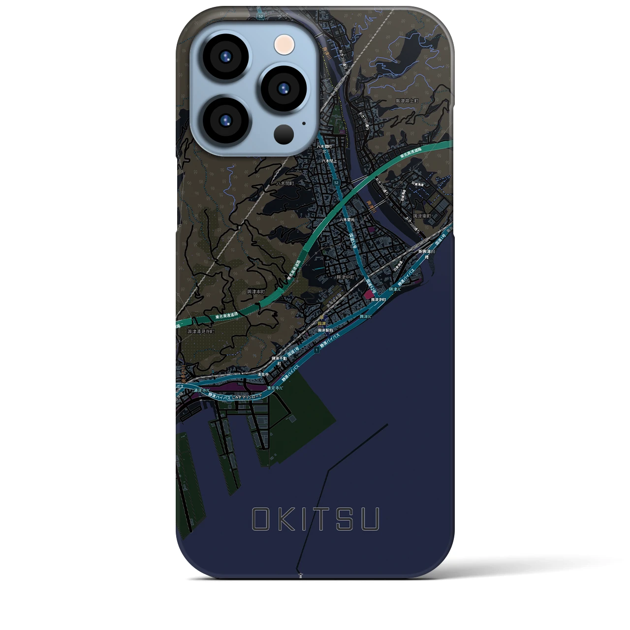 【興津(静岡県)】地図柄iPhoneケース(バックカバータイプ)