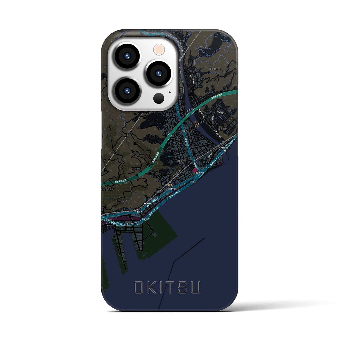 【興津(静岡県)】地図柄iPhoneケース(バックカバータイプ)