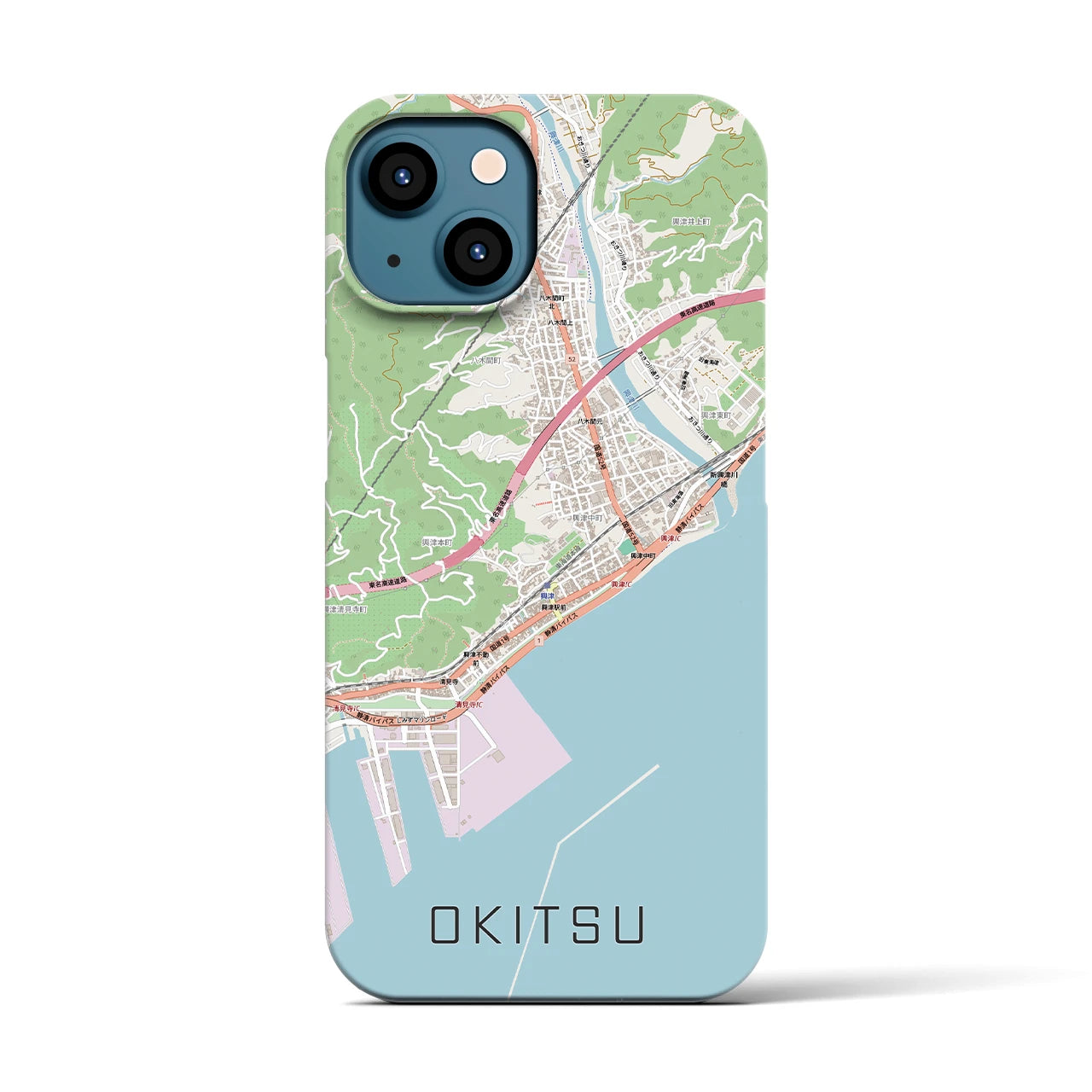 【興津(静岡県)】地図柄iPhoneケース(バックカバータイプ)