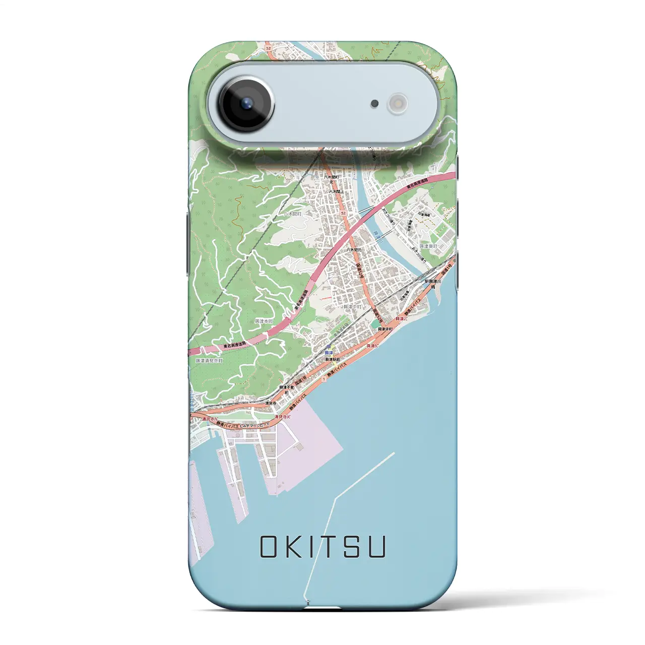【興津(静岡県)】地図柄iPhoneケース(バックカバータイプ)