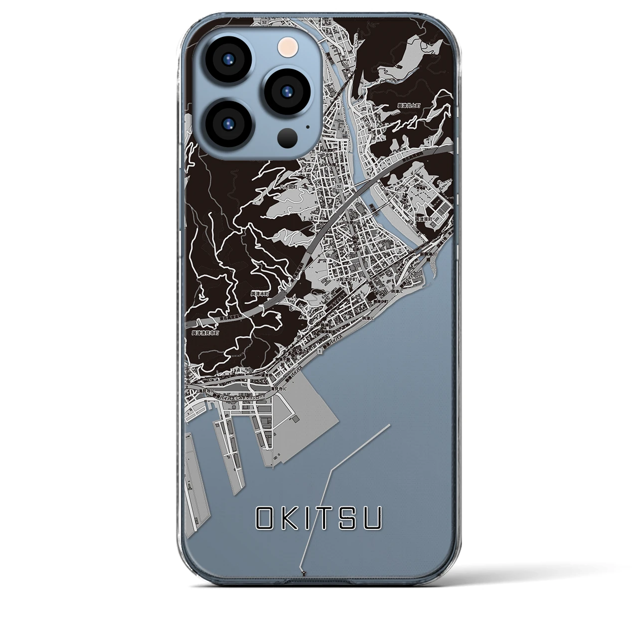【興津(静岡県)】地図柄iPhoneケース(クリアタイプ)