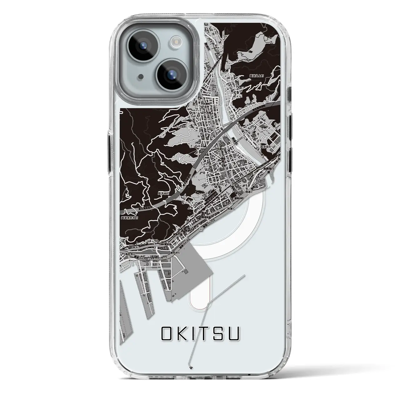 【興津(静岡県)】地図柄iPhoneケース(MagSafeタイプ)