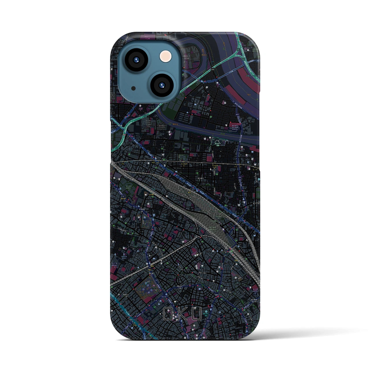 【尾久(東京都)】地図柄iPhoneケース(バックカバータイプ)