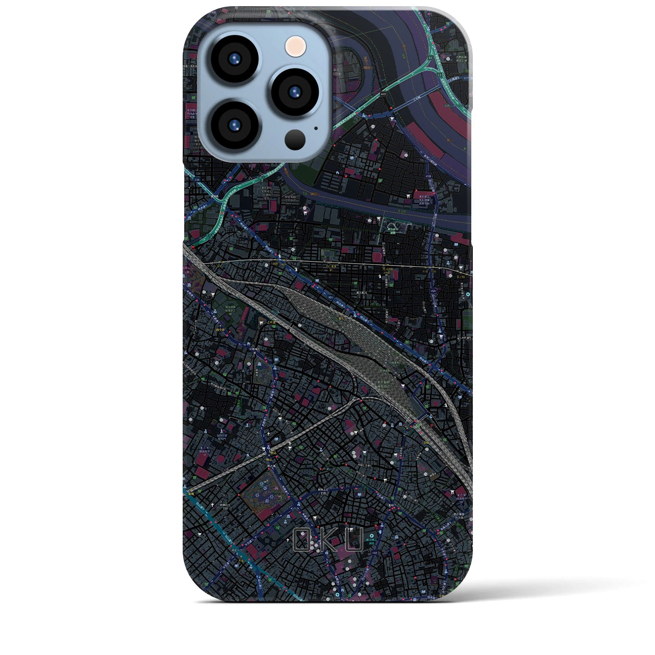 【尾久(東京都)】地図柄iPhoneケース(バックカバータイプ)