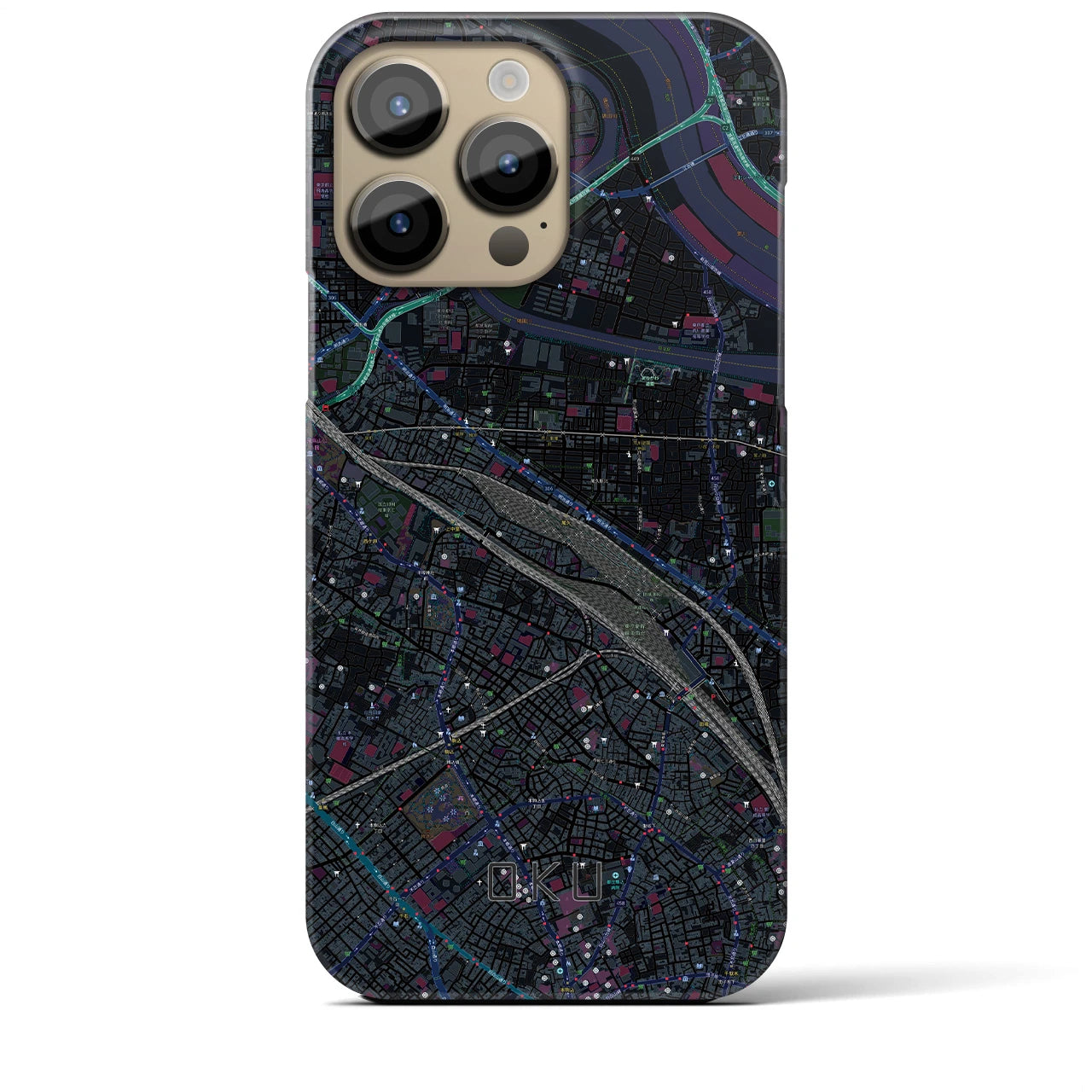 【尾久(東京都)】地図柄iPhoneケース(バックカバータイプ)