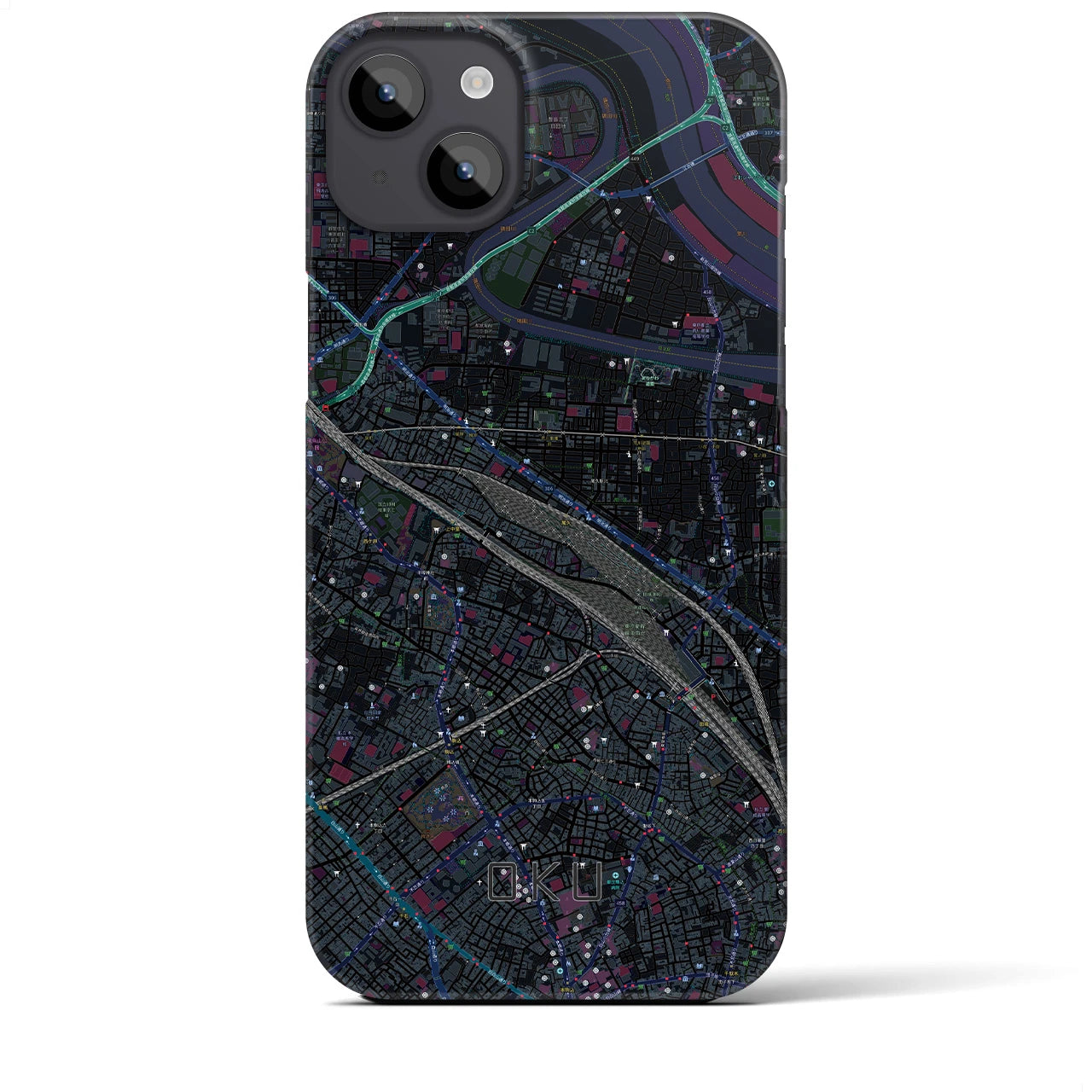 【尾久(東京都)】地図柄iPhoneケース(バックカバータイプ)