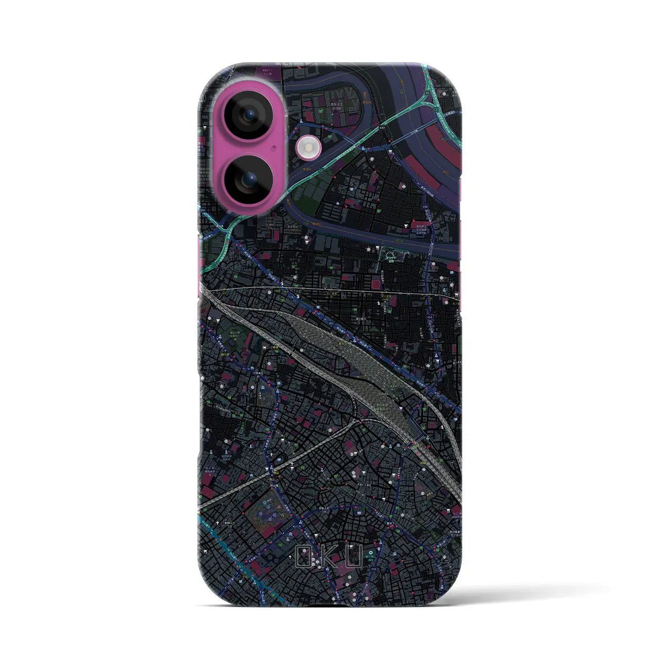 【尾久(東京都)】地図柄iPhoneケース(バックカバータイプ)