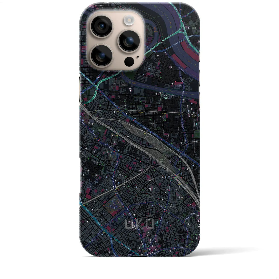 【尾久(東京都)】地図柄iPhoneケース(バックカバータイプ)