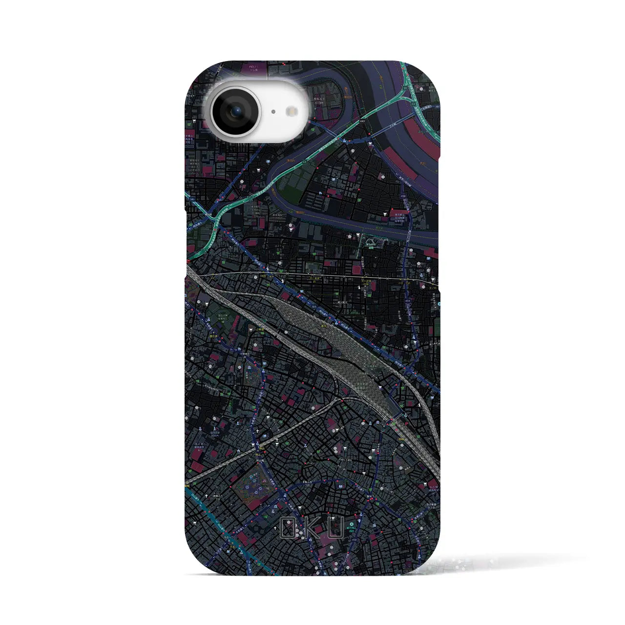 【尾久(東京都)】地図柄iPhoneケース(バックカバータイプ)