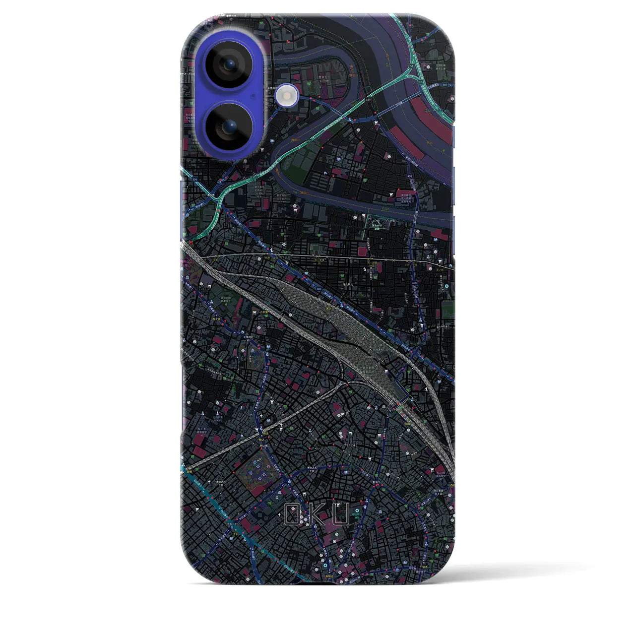 【尾久(東京都)】地図柄iPhoneケース(バックカバータイプ)