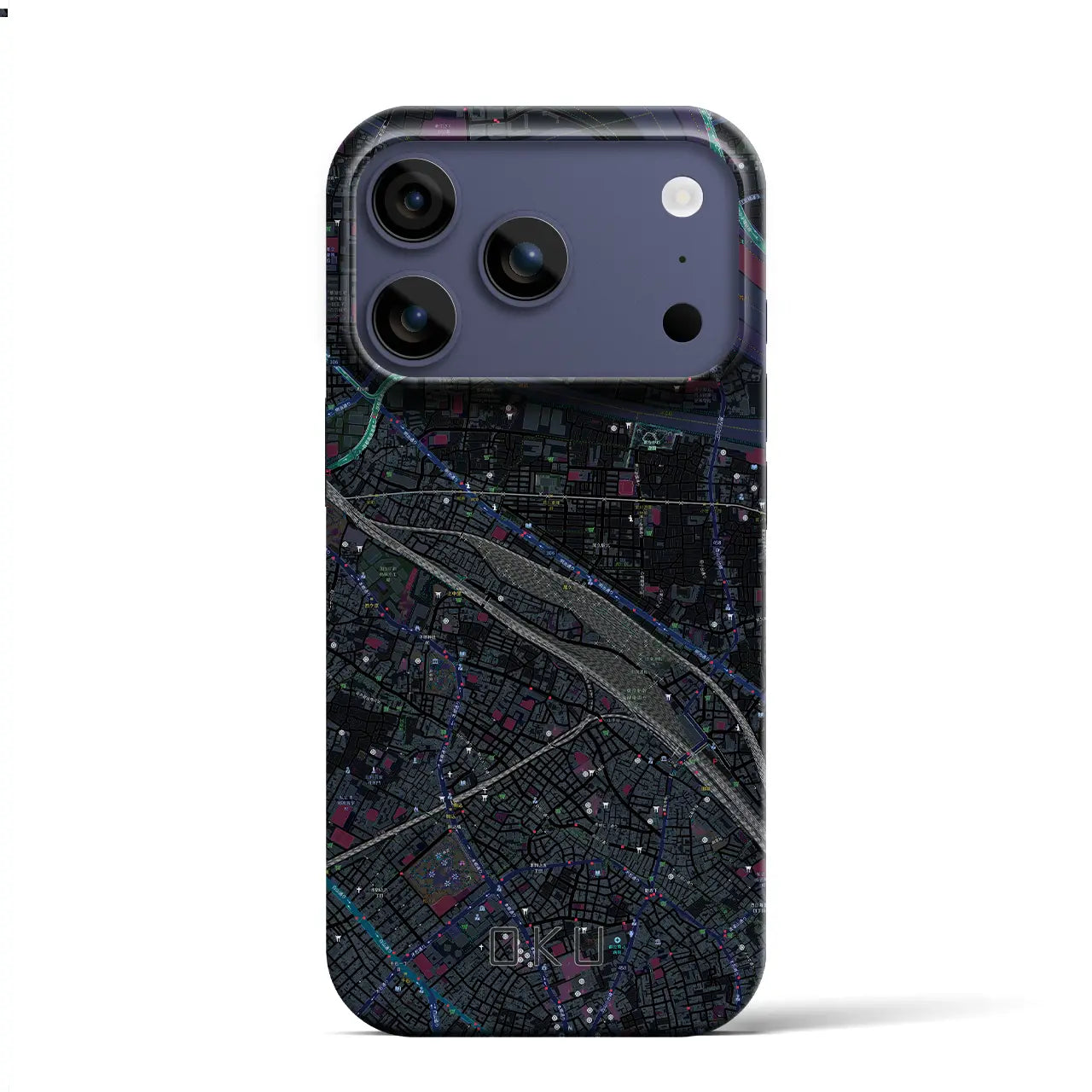 【尾久(東京都)】地図柄iPhoneケース(バックカバータイプ)