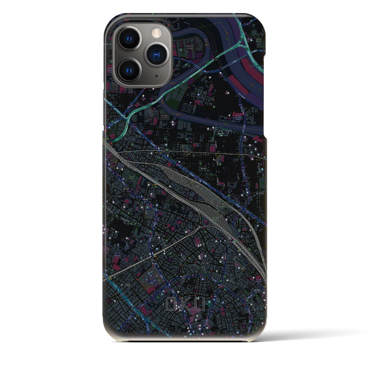 【尾久(東京都)】地図柄iPhoneケース(バックカバータイプ)