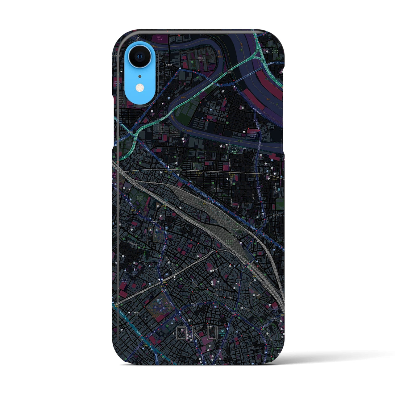 【尾久(東京都)】地図柄iPhoneケース(バックカバータイプ)