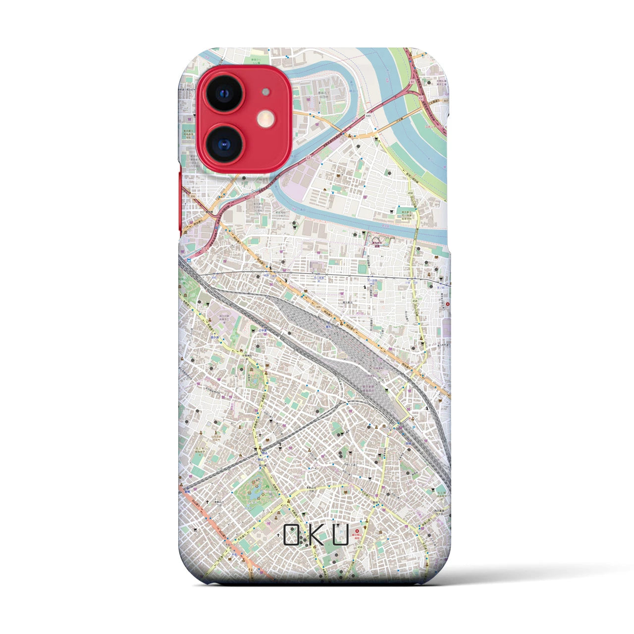 【尾久(東京都)】地図柄iPhoneケース(バックカバータイプ)