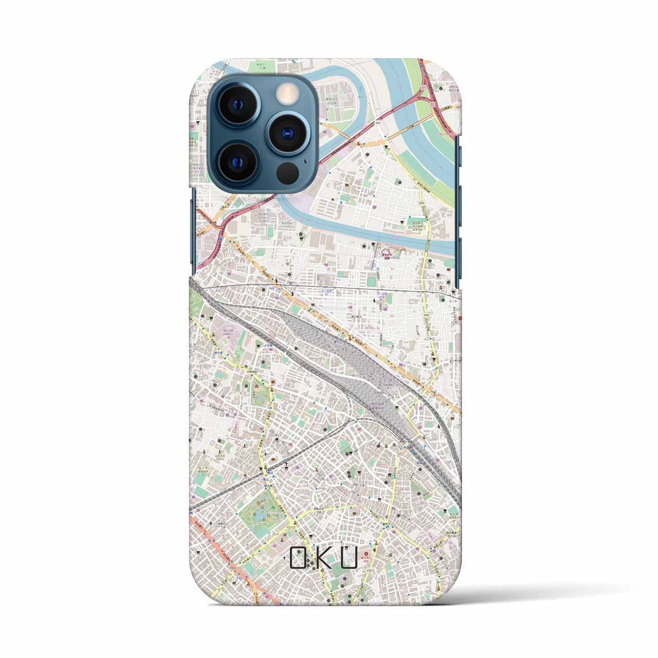 【尾久(東京都)】地図柄iPhoneケース(バックカバータイプ)