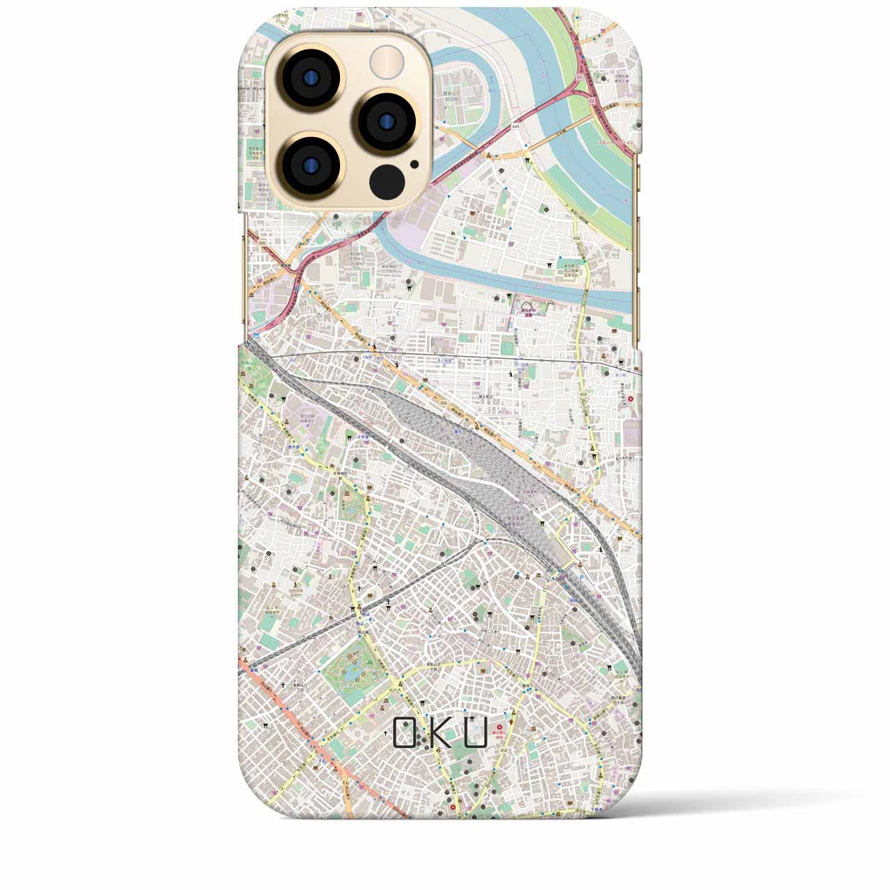 【尾久(東京都)】地図柄iPhoneケース(バックカバータイプ)