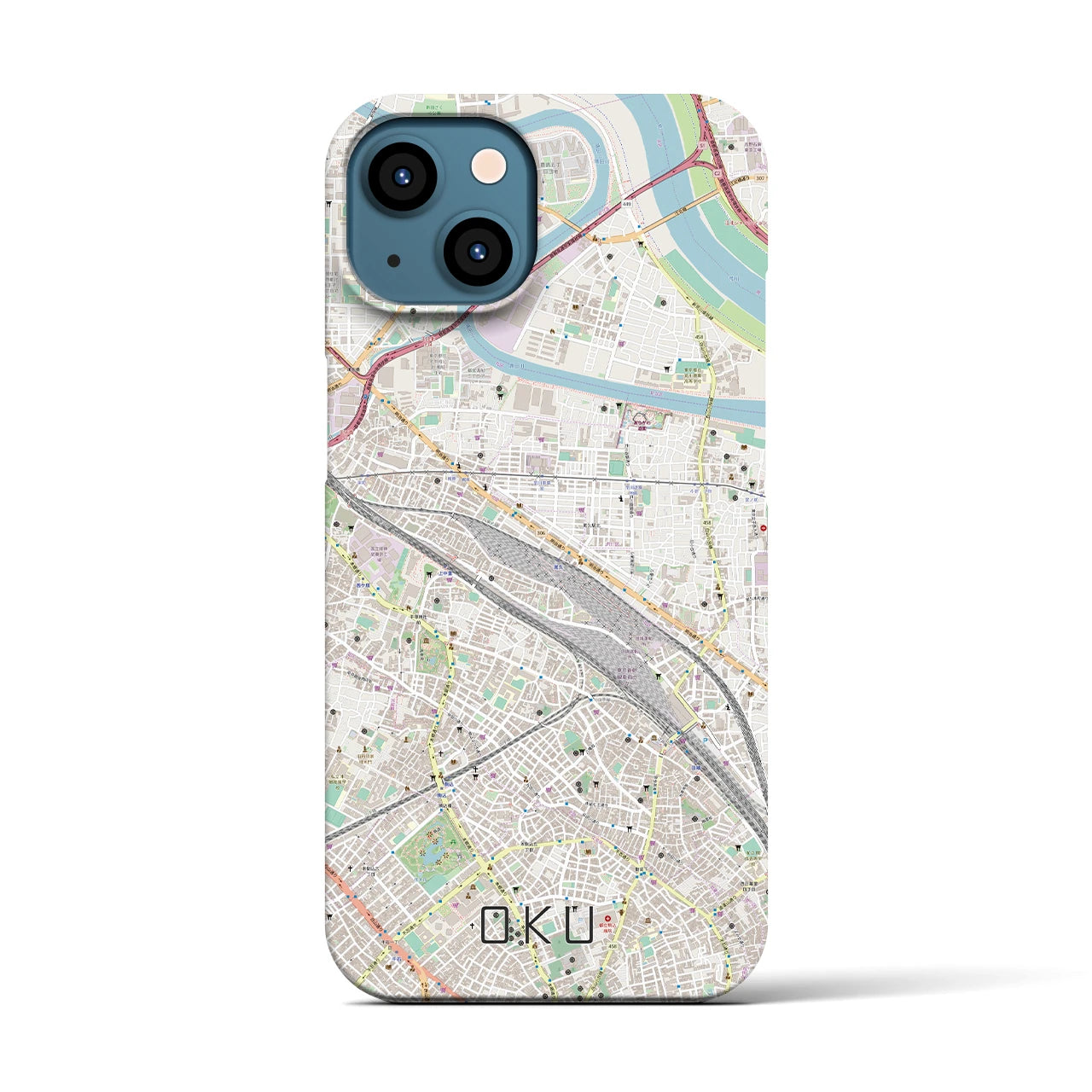 【尾久(東京都)】地図柄iPhoneケース(バックカバータイプ)