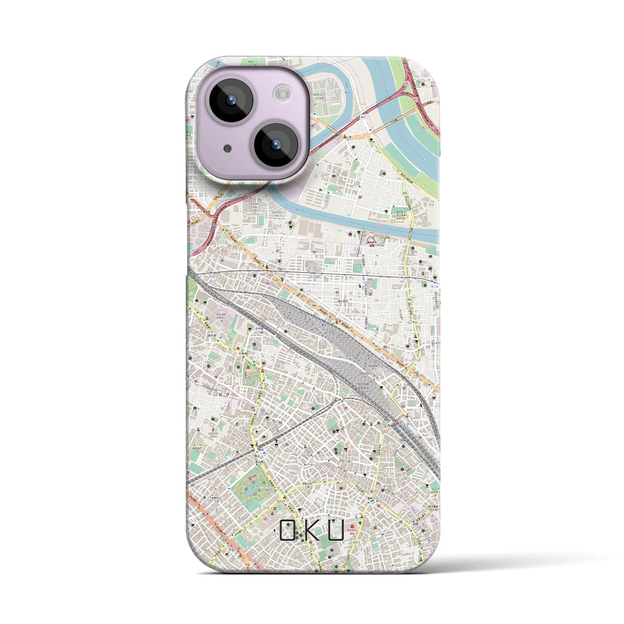 【尾久(東京都)】地図柄iPhoneケース(バックカバータイプ)