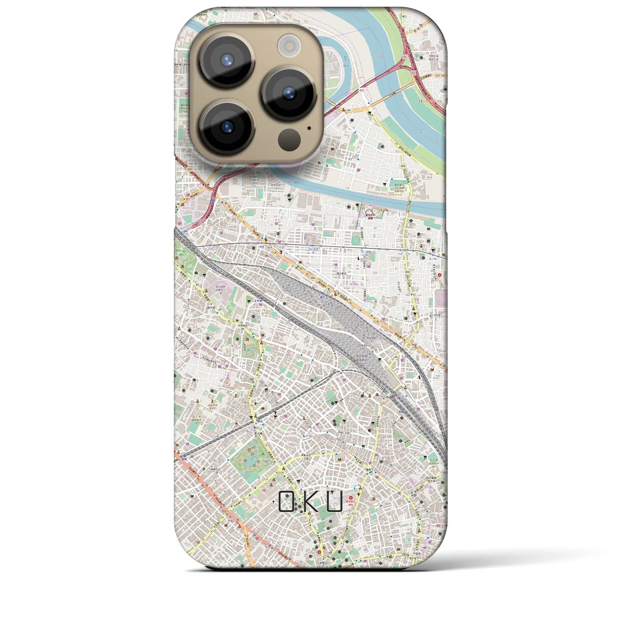 【尾久(東京都)】地図柄iPhoneケース(バックカバータイプ)