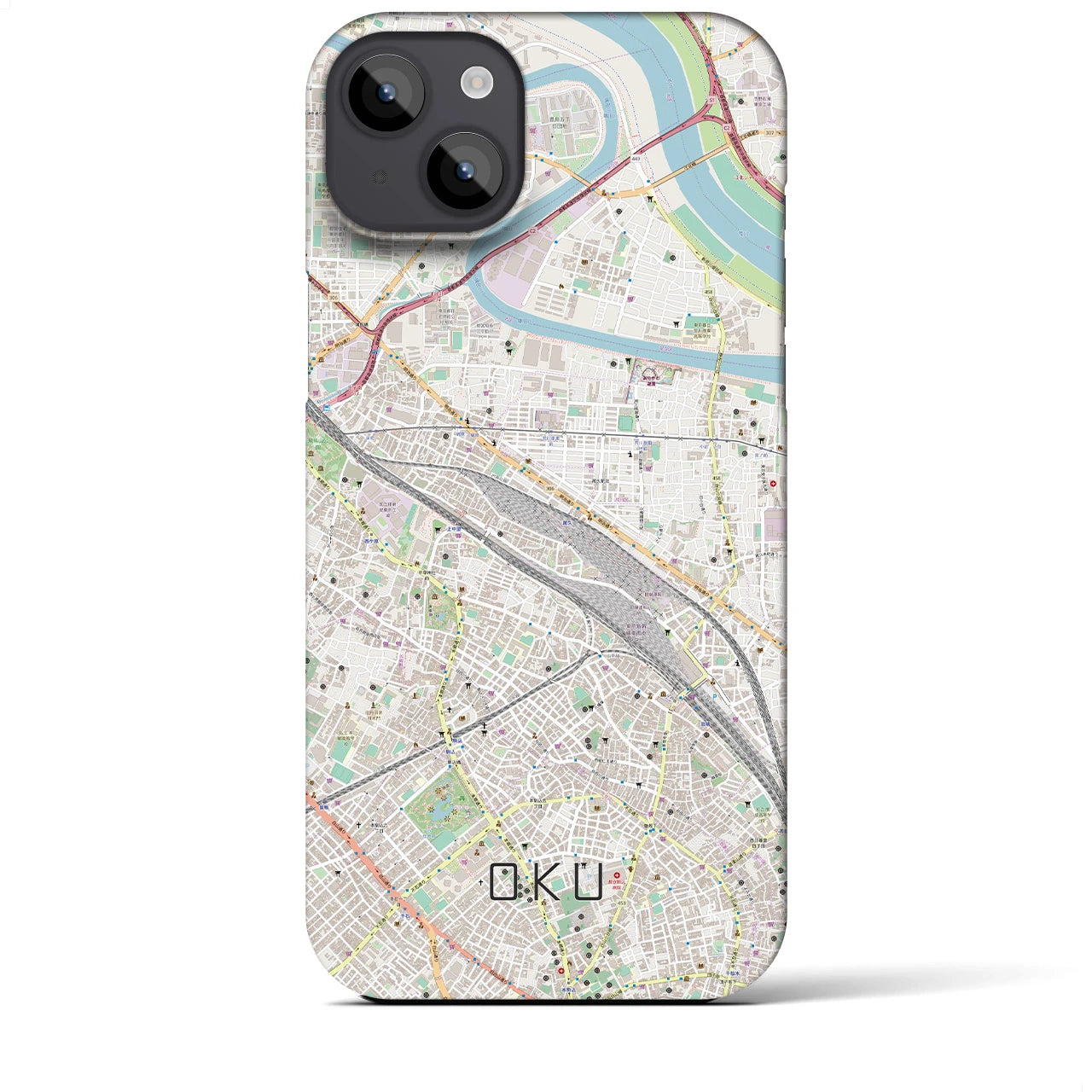 【尾久(東京都)】地図柄iPhoneケース(バックカバータイプ)