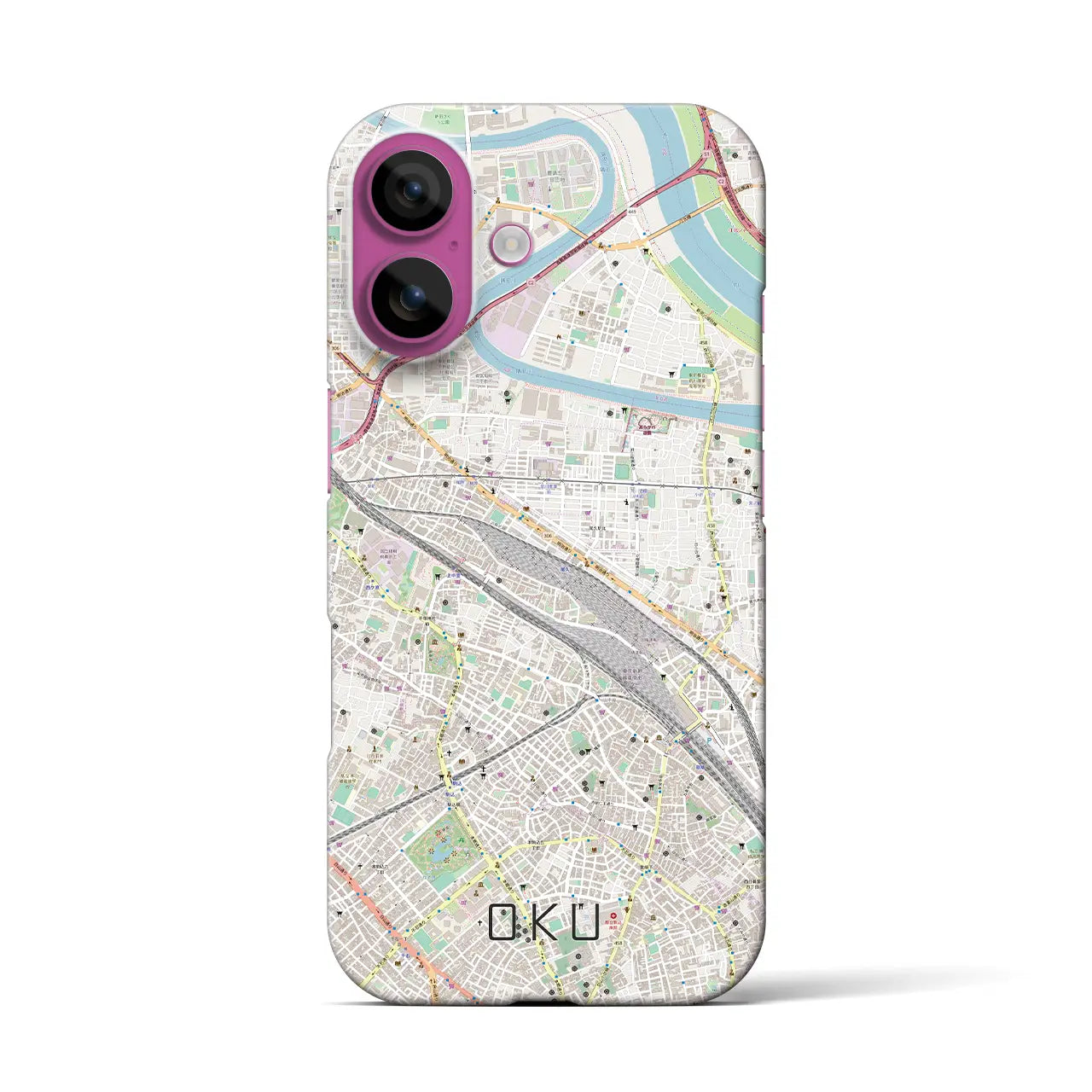 【尾久(東京都)】地図柄iPhoneケース(バックカバータイプ)