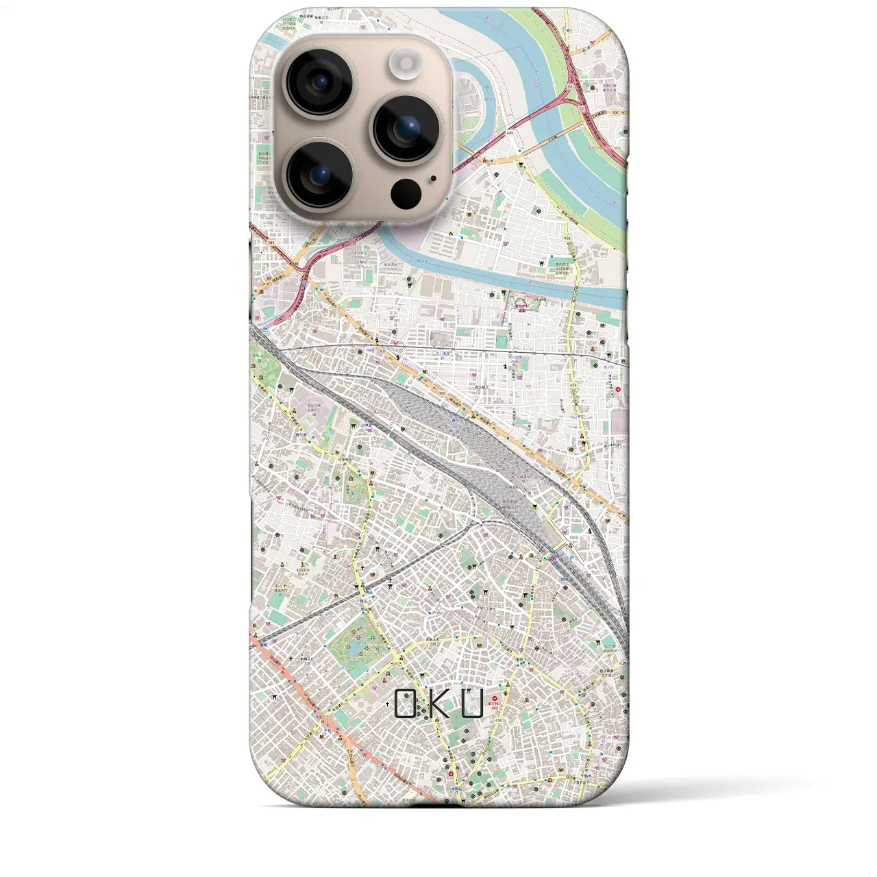 【尾久(東京都)】地図柄iPhoneケース(バックカバータイプ)