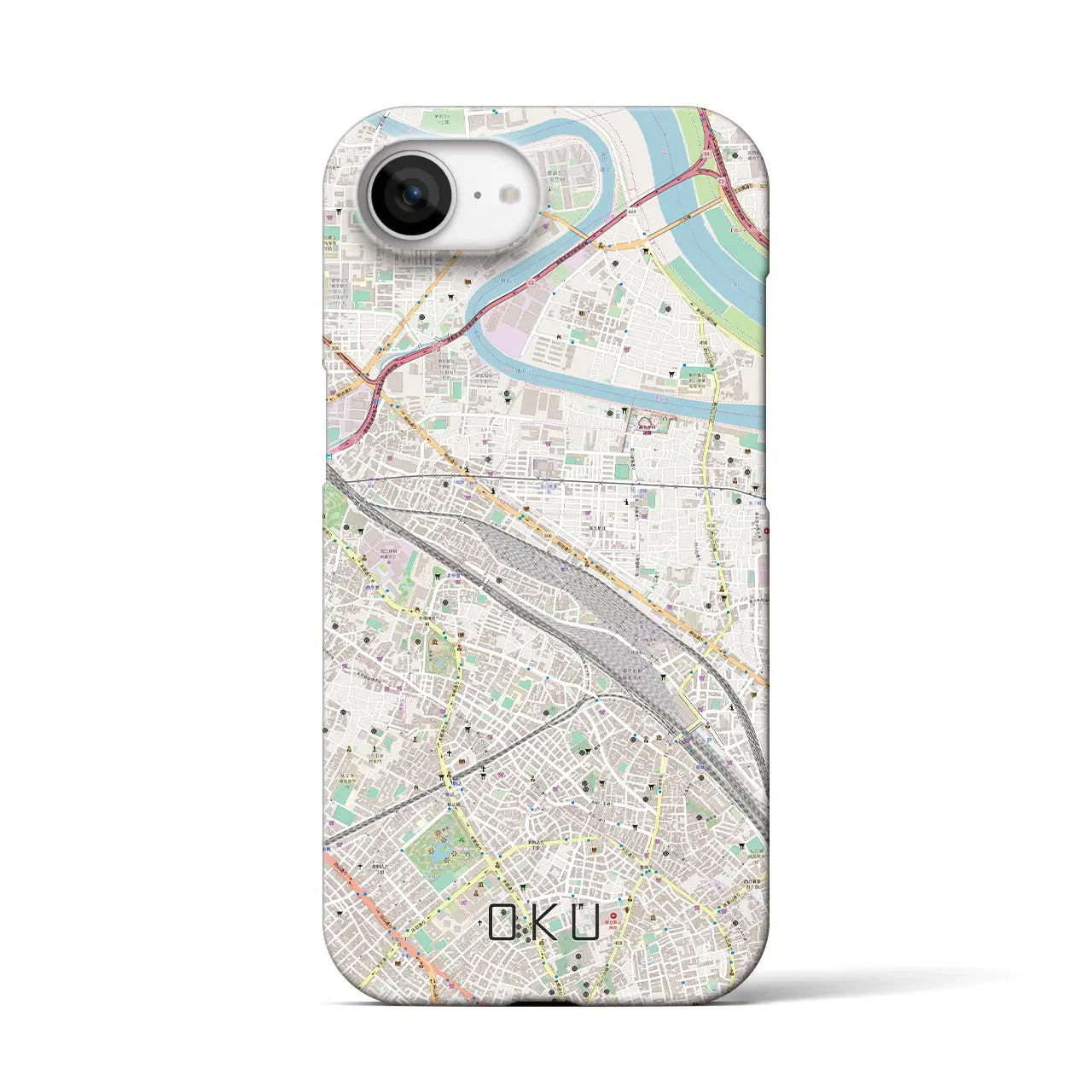 【尾久(東京都)】地図柄iPhoneケース(バックカバータイプ)