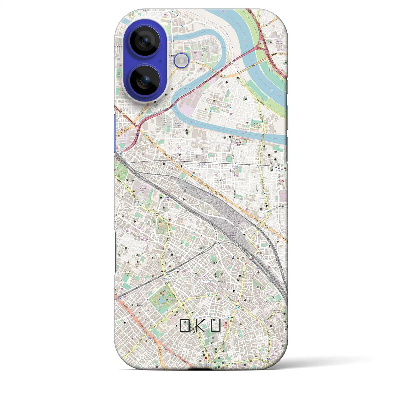 【尾久(東京都)】地図柄iPhoneケース(バックカバータイプ)ナチュラル・iPhone 16 Pro Max 用