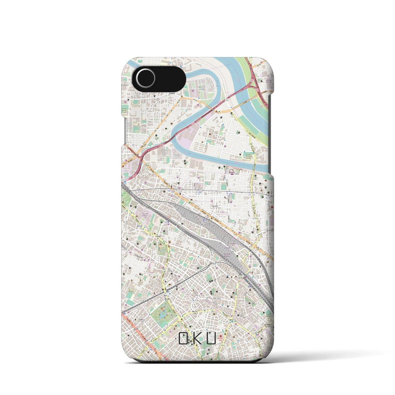 【尾久(東京都)】地図柄iPhoneケース(バックカバータイプ)