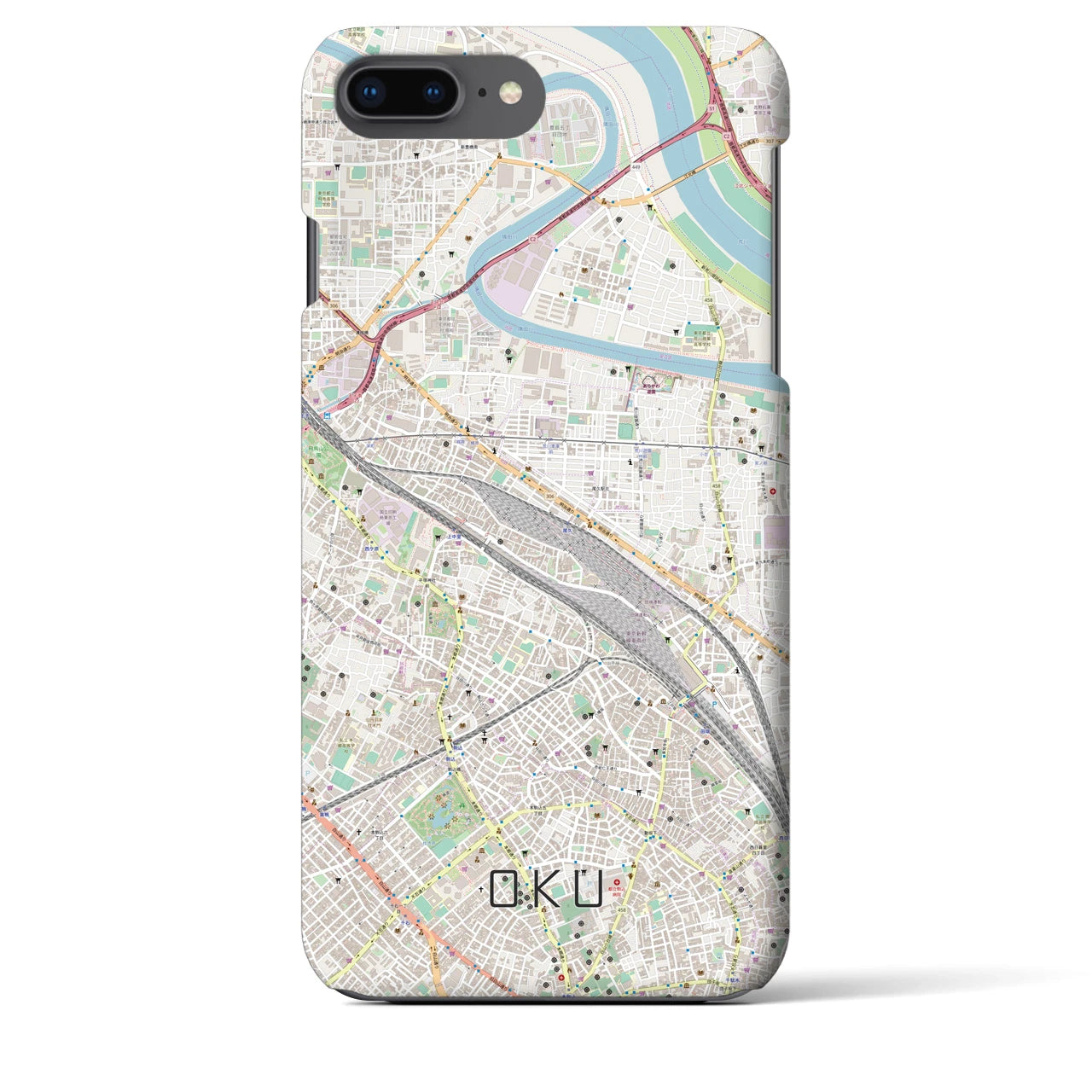 【尾久(東京都)】地図柄iPhoneケース(バックカバータイプ)