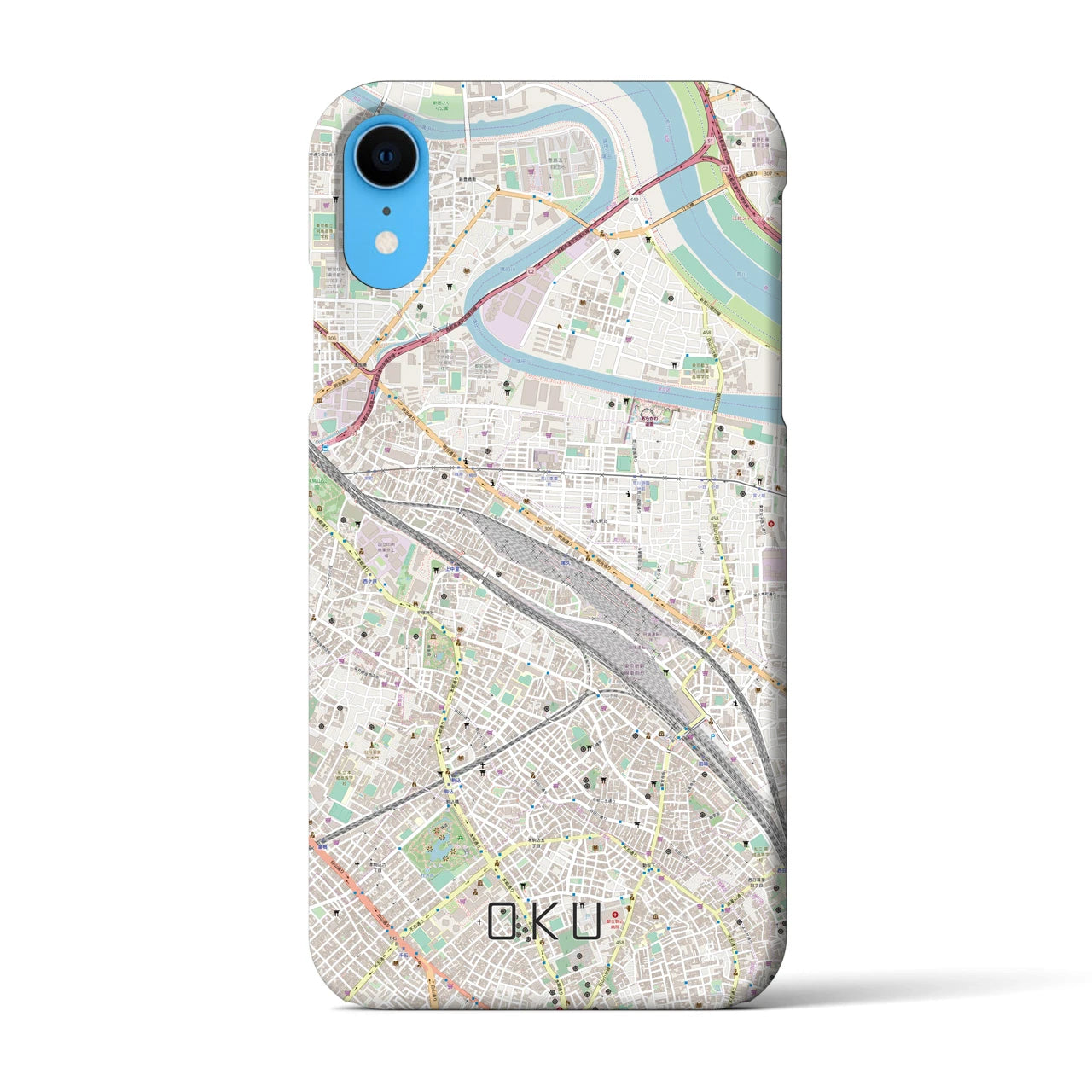 【尾久(東京都)】地図柄iPhoneケース(バックカバータイプ)