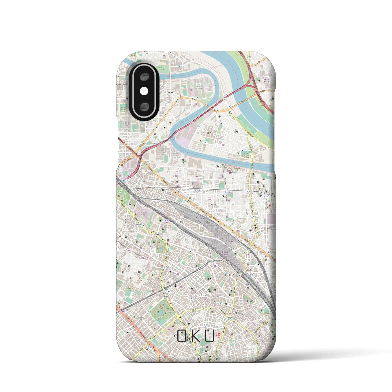 【尾久(東京都)】地図柄iPhoneケース(バックカバータイプ)