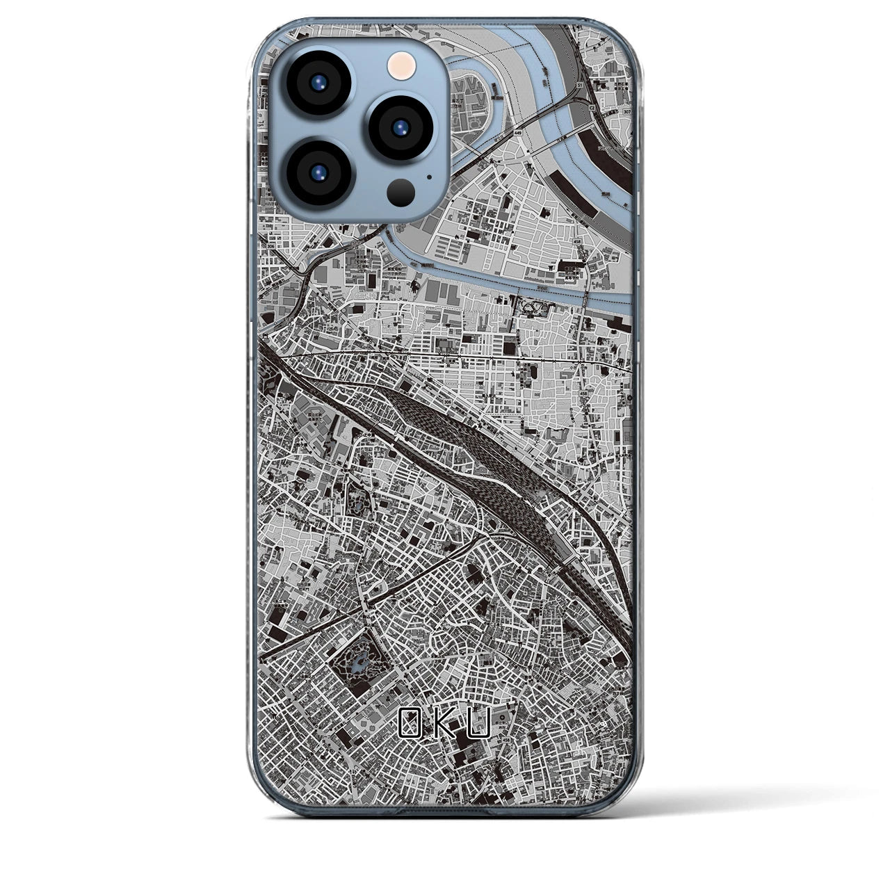 【尾久(東京都)】地図柄iPhoneケース(クリアタイプ)