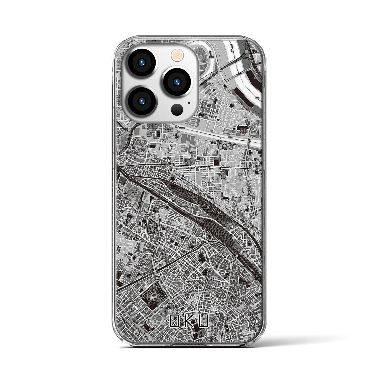 【尾久(東京都)】地図柄iPhoneケース(クリアタイプ)