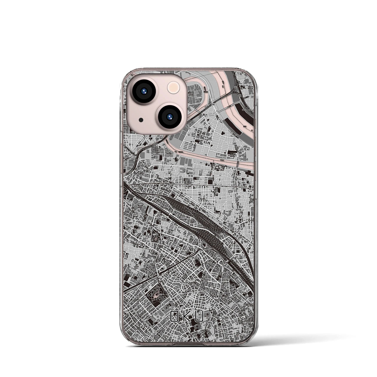 【尾久(東京都)】地図柄iPhoneケース(クリアタイプ)